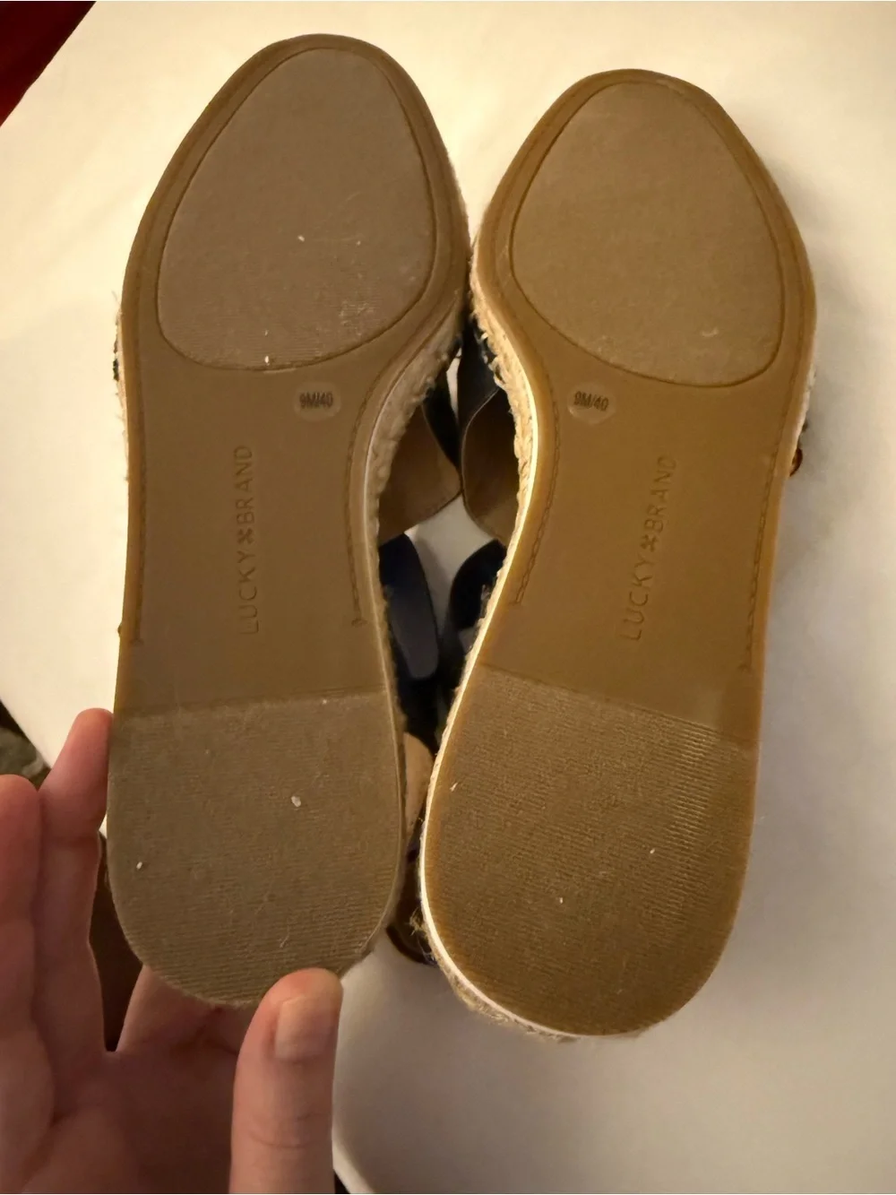 Navy Lucky brand espadrilles, size 9